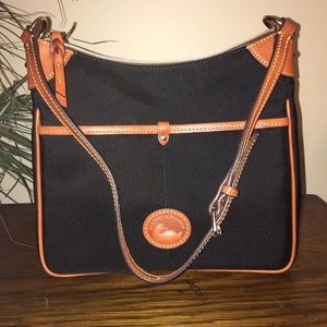 Dooney Bourke Black Brown Nylon/Leather Crossbody